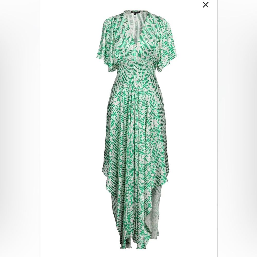 Maje - Racheliqua Floral Stripe Blouson Maxi Dress